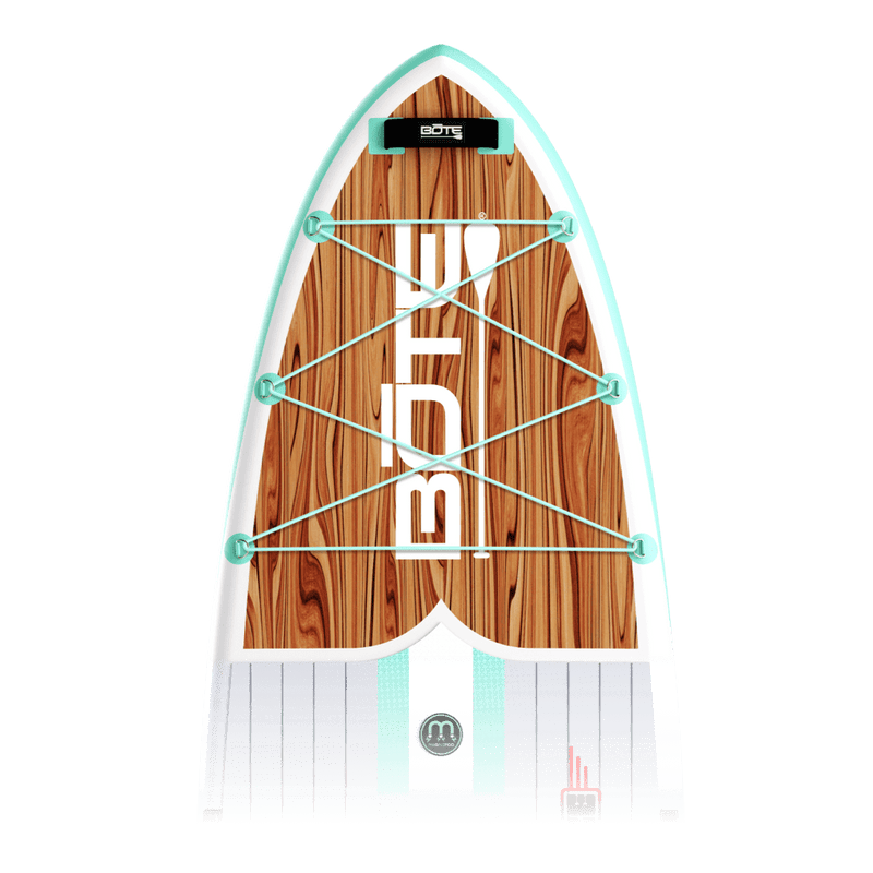 Zoomed in view of the 10'6" Breeze Aero Classic Mangrove inflatable paddle board