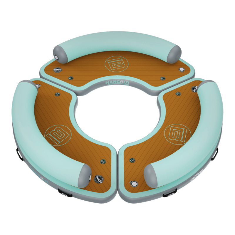 Front angled view of the Inflatable Dock Hangout 360 Trio