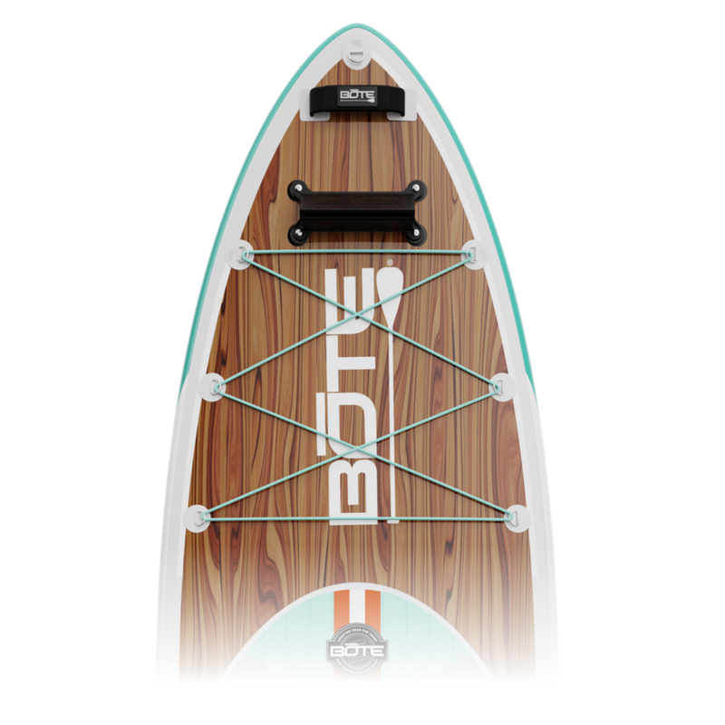 Zoomed in nose view of the HD Aero 11′6″ Classic Mangrove Inflatable Paddle Board