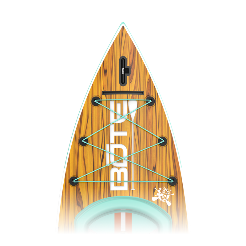Zoomed in nose view of the Rackham 12′ Classic Mangrove Paddle Board