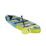 Angled front-right view of Kids FlowRider with paddle and coiled leash on deck.