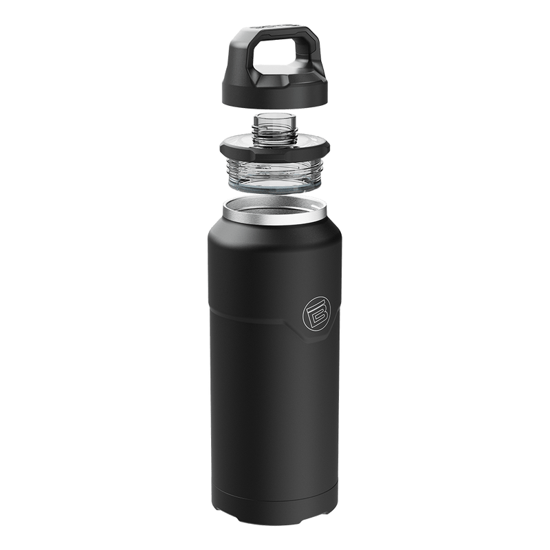 A detailed image of the MAGNEBottle 36oz with Cap Black, showing its design and key features.