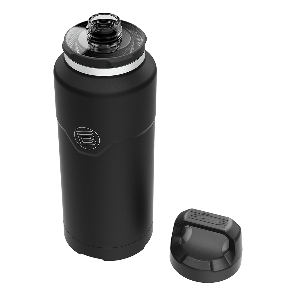 A detailed image of the MAGNEBottle 36oz with Cap Black, showing its design and key features.
