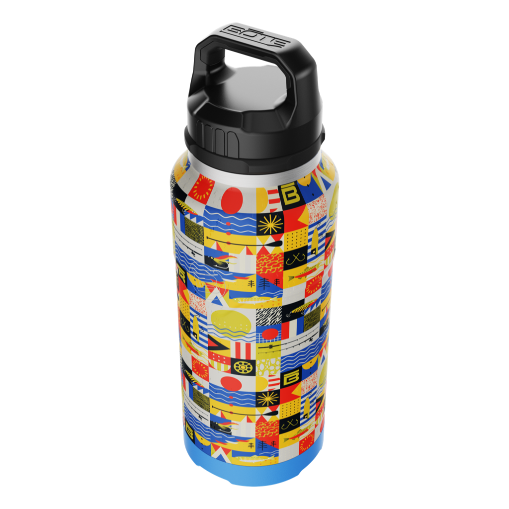 Top angled view of the MAGNEBottle 36oz with Cap Fischer Topwater