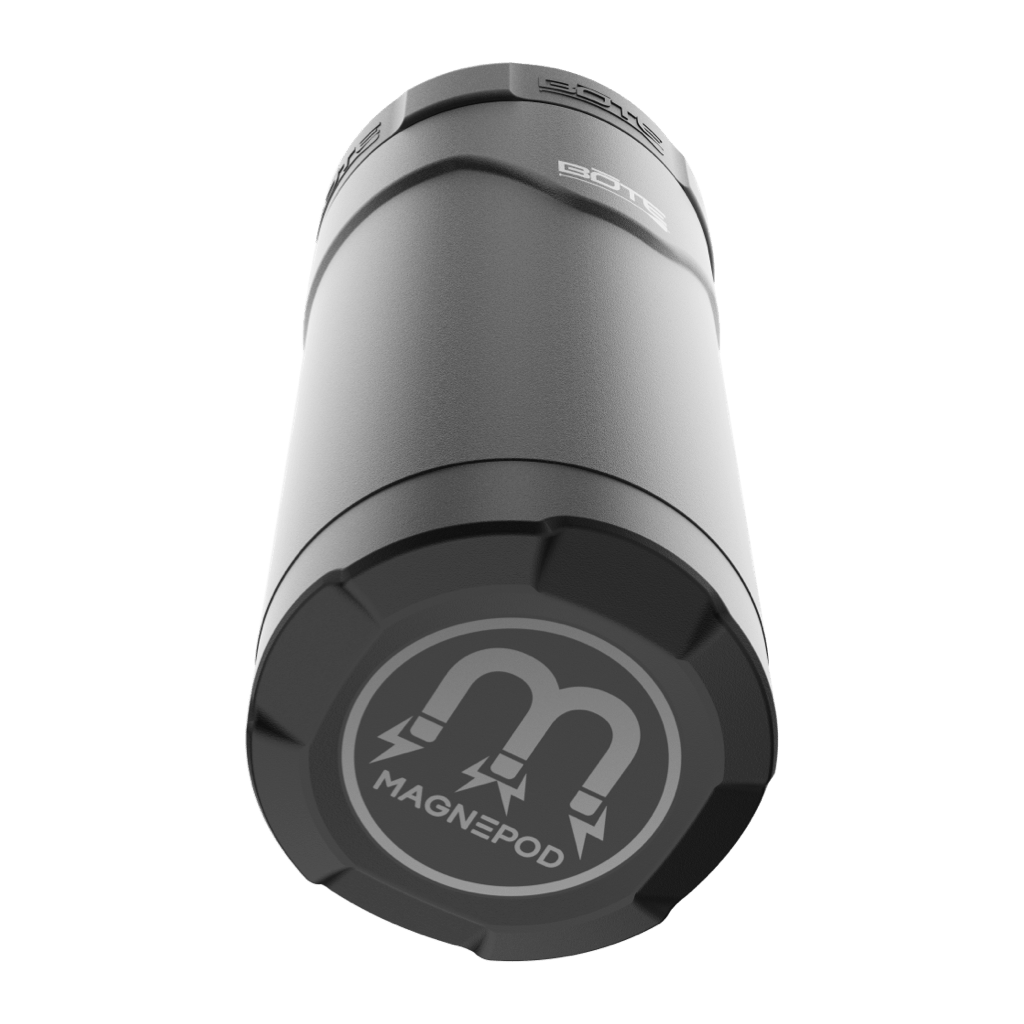 A detailed image of the MAGNEChill Can Cooler Slim Black, showing its design and key features.