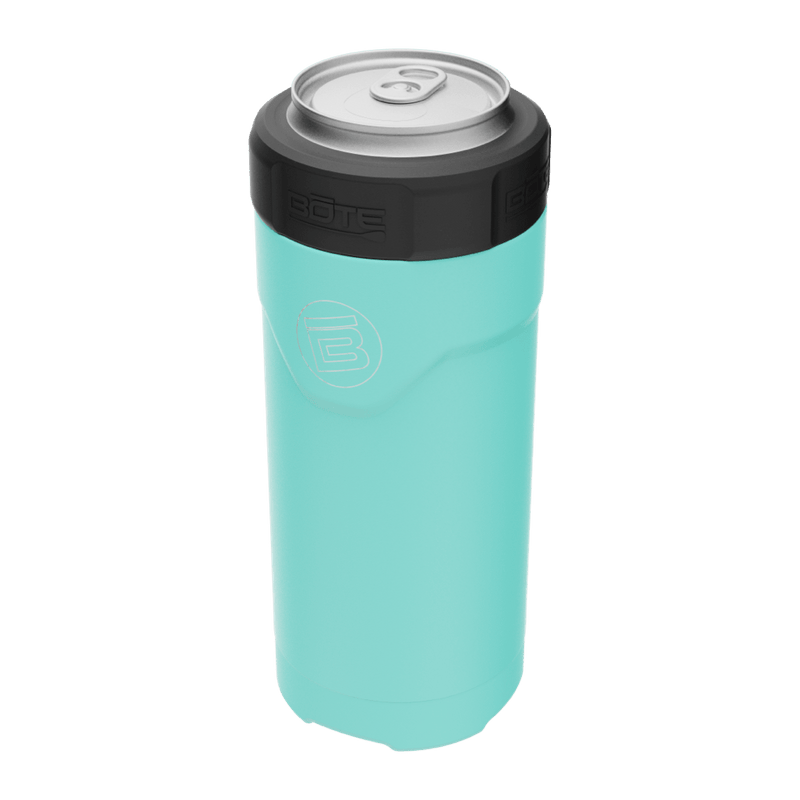 A detailed image of the MAGNEChill Can Cooler Slim Seafoam, showing its design and key features.
