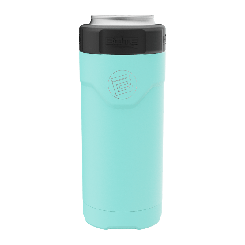 A detailed image of the MAGNEChill Can Cooler Slim Seafoam, showing its design and key features.