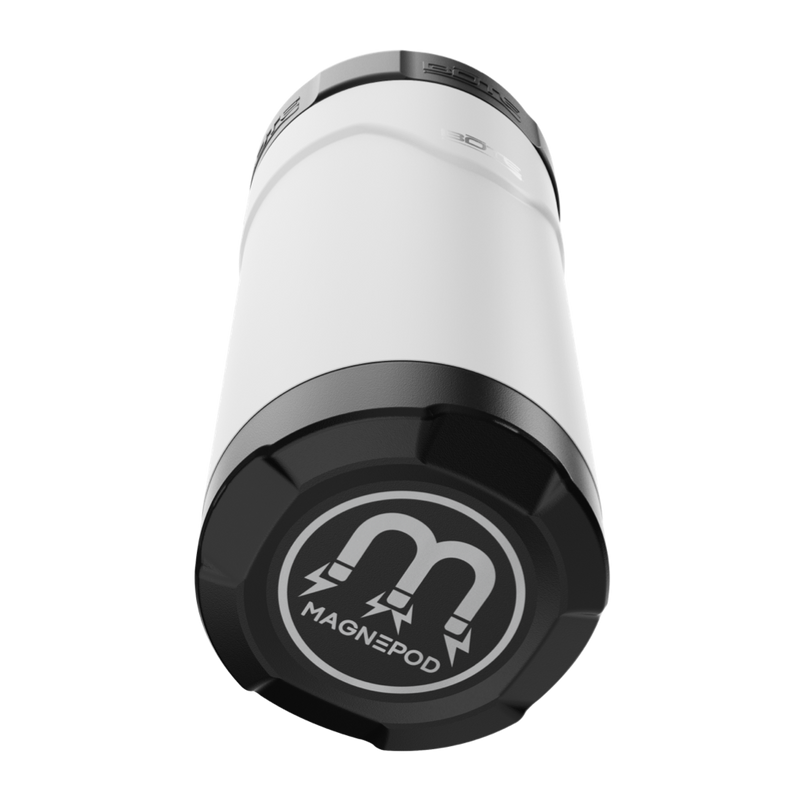 A detailed image of the MAGNEChill Can Cooler Slim White, showing its design and key features.