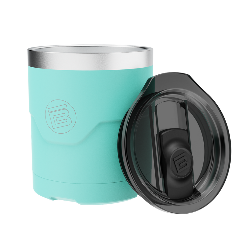 A detailed image of the MAGNETumbler 12oz Lowball with Lid Seafoam, showing its design and key features.