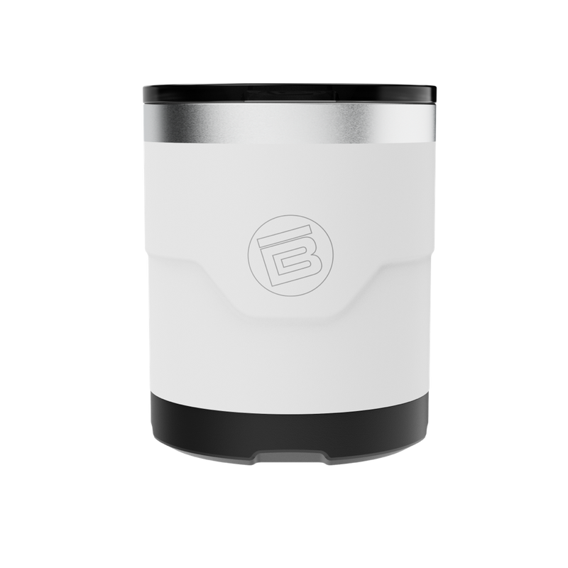 A detailed image of the MAGNETumbler 12oz Lowball with Lid White, showing its design and key features.