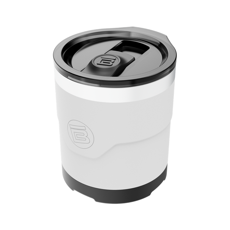 A detailed image of the MAGNETumbler 12oz Lowball with Lid White, showing its design and key features.