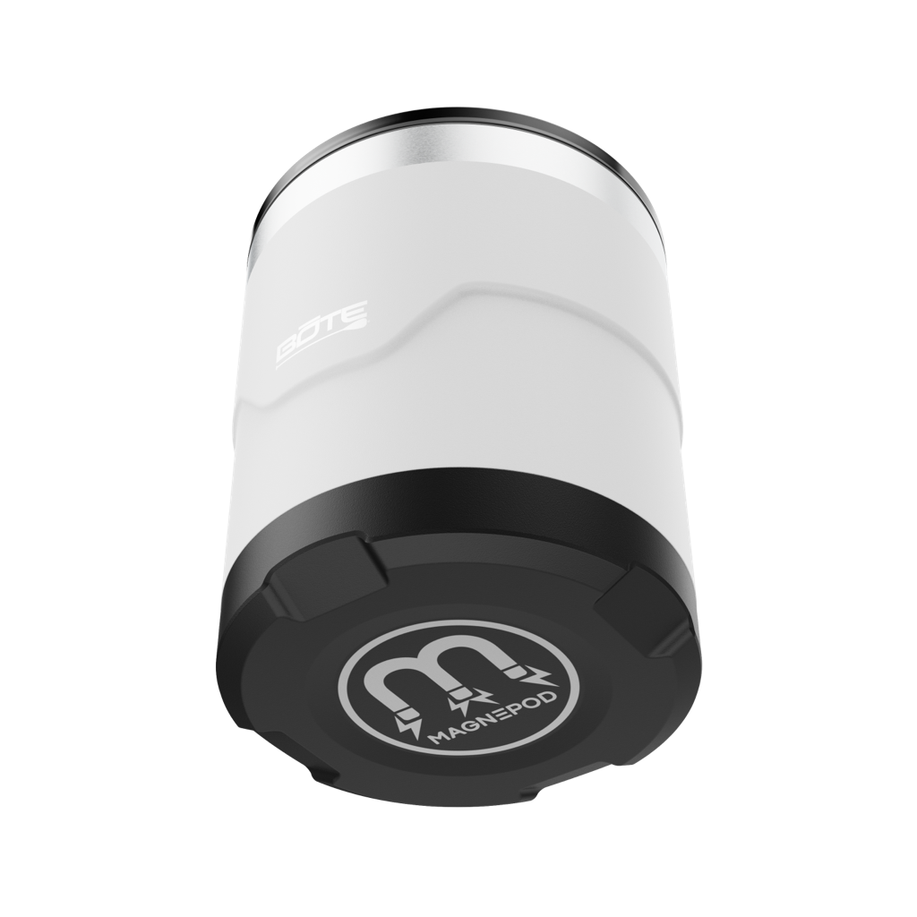A detailed image of the MAGNETumbler 12oz Lowball with Lid White, showing its design and key features.