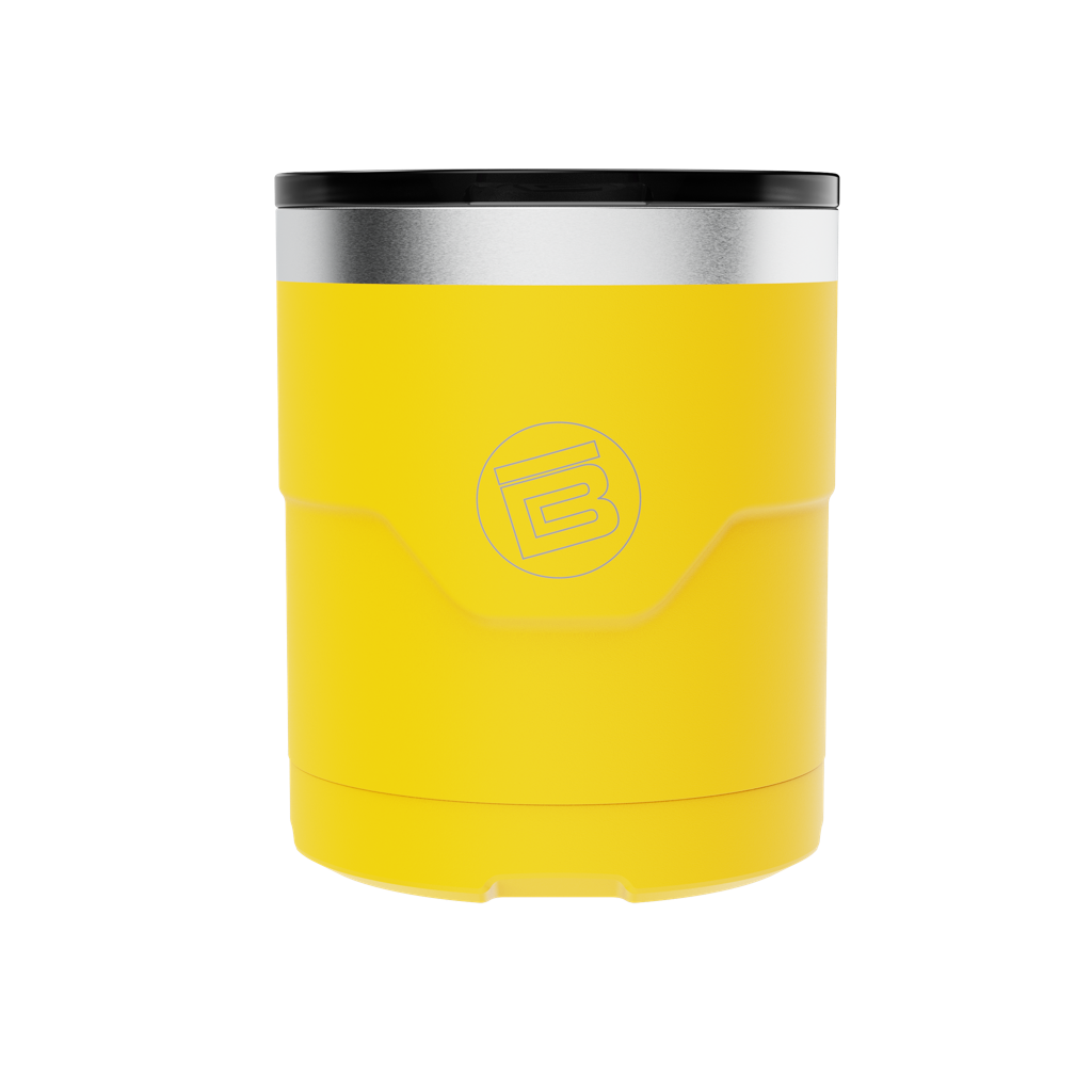 A detailed image of the MAGNETumbler 12oz Lowball with Lid Yellow, showing its design and key features.