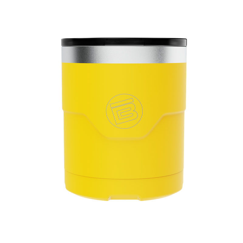A detailed image of the MAGNETumbler 12oz Lowball with Lid Yellow, showing its design and key features.