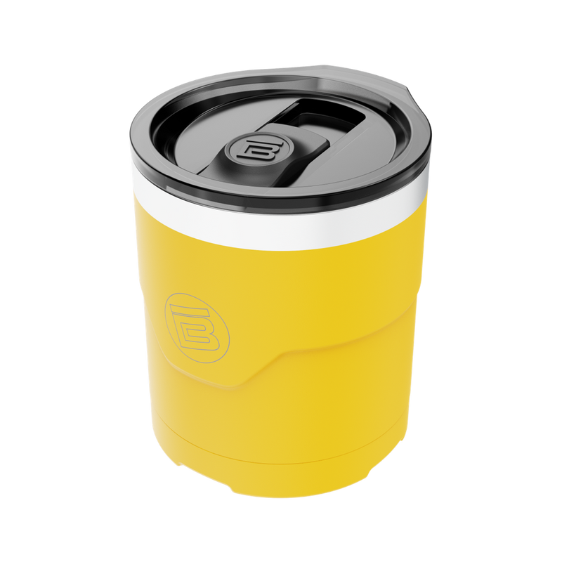 A detailed image of the MAGNETumbler 12oz Lowball with Lid Yellow, showing its design and key features.