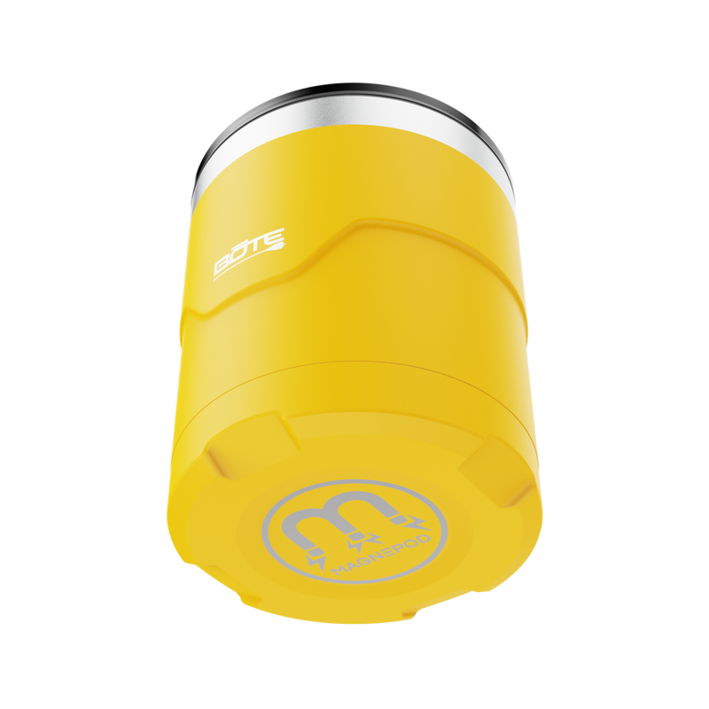 A detailed image of the MAGNETumbler 12oz Lowball with Lid Yellow, showing its design and key features.