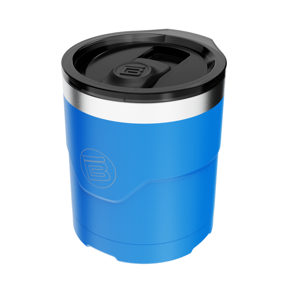 Top angled view of the MAGNETumbler 12oz Lowball with Lid Harbor Blue