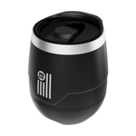 A detailed image of the BOTE Nation MAGNETumbler 12oz Stemless with Lid Black, showing its design and key features.