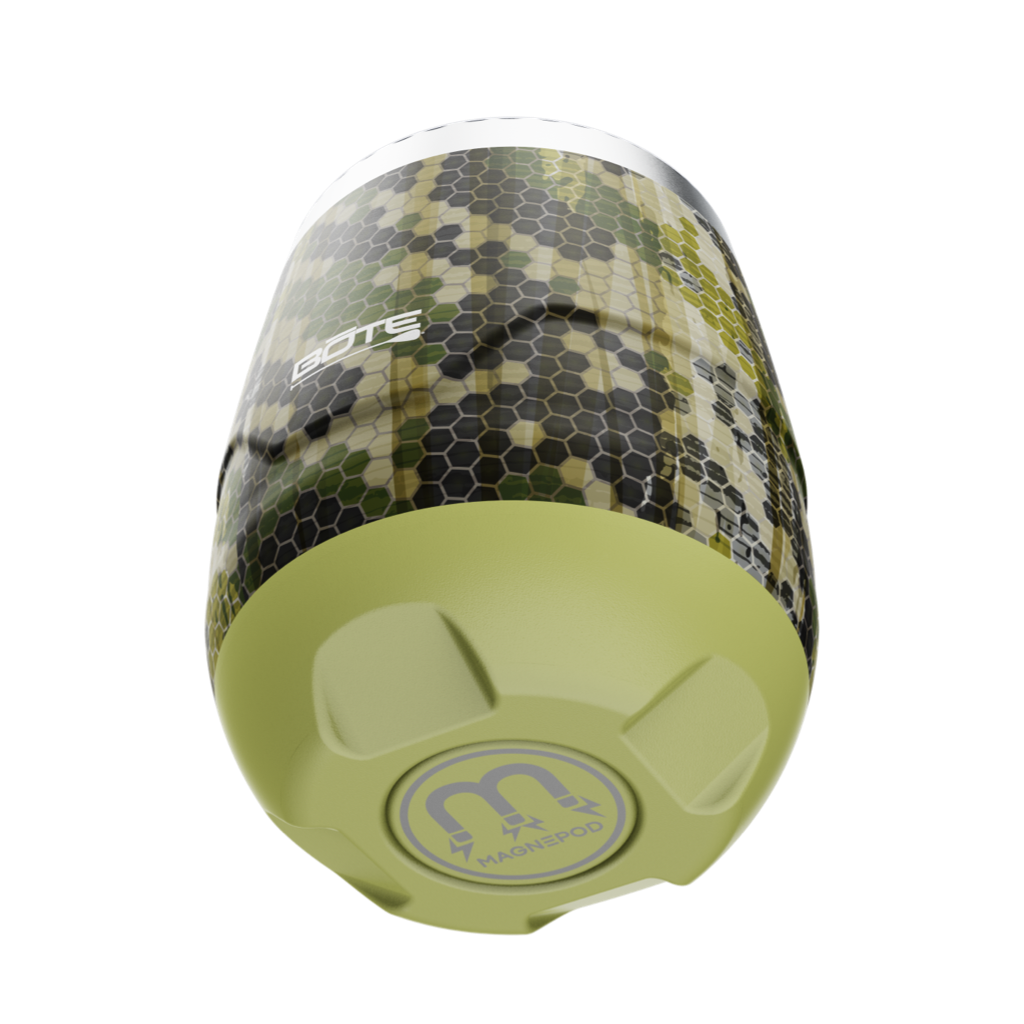 A detailed image of the MAGNETumbler 12oz Stemless with Lid Verge Camo, showing its design and key features.