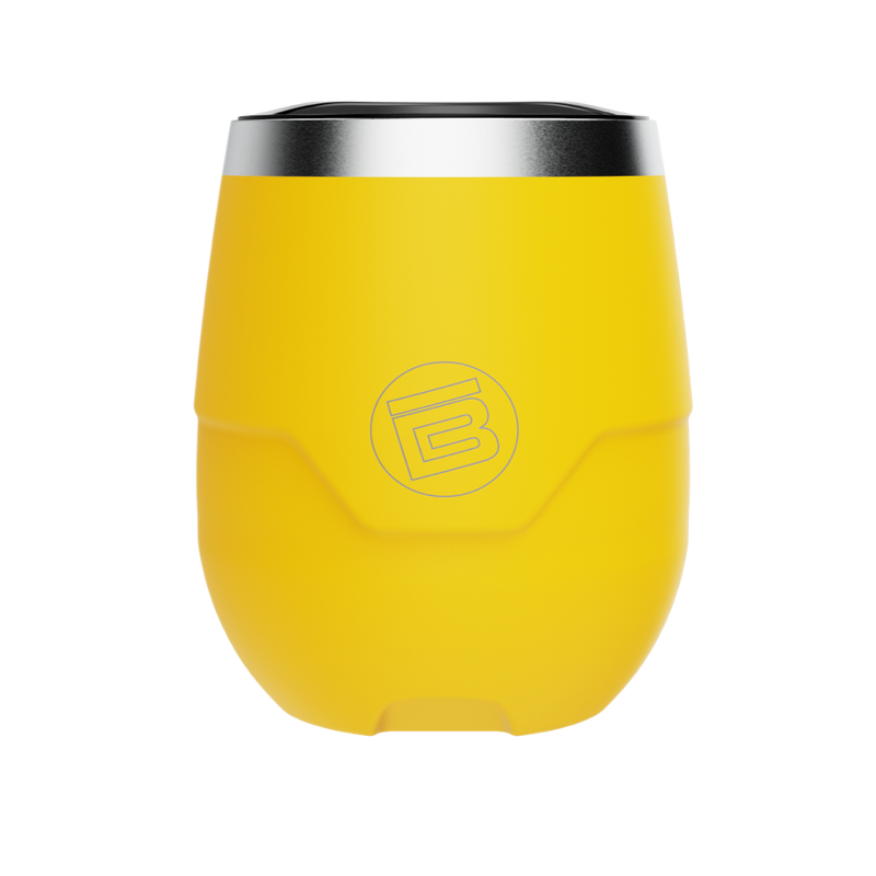 A detailed image of the MAGNETumbler 12oz Stemless with Lid Yellow, showing its design and key features.