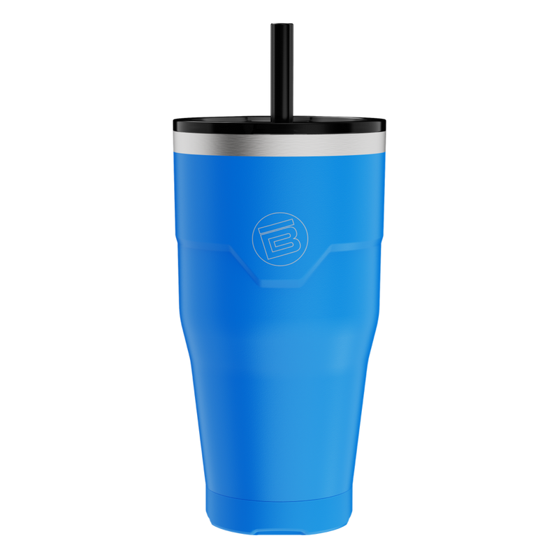 Side view of the MAGNETumbler 32oz with Lid Harbor Blue with straw