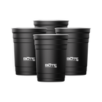 A detailed image of the Stainless Steel Cups 4-Pack Black, showing its design and key features.