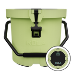 Front view of Kula 5 cooler with cutout of top view.