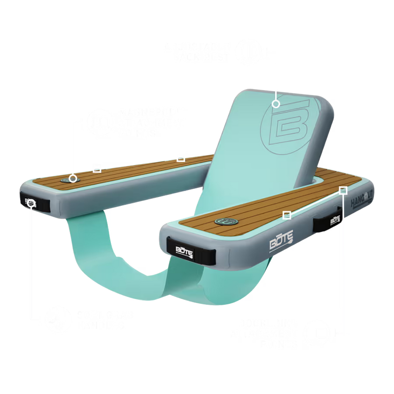 Angled view of the Inflatable Hangout Chair Classic with feature callouts.