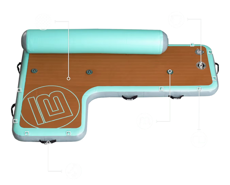 Top-down view of the Hangout Couch with feature callouts.