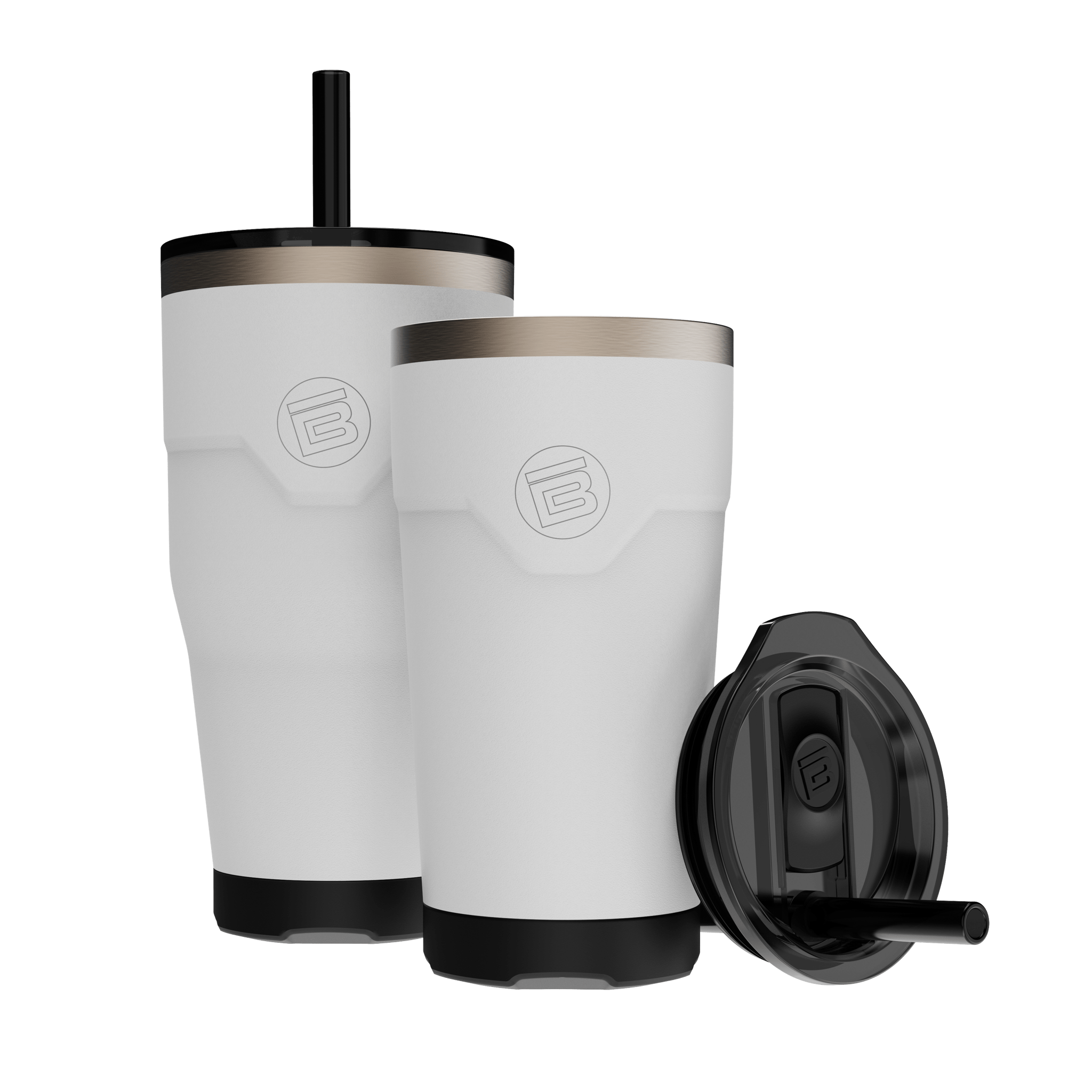 Side view of the MAGNETumbler 20oz anbd 32oz with Lid White