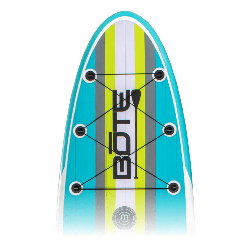 Zoomed in top view of the Breeze 11′6″ Full Trax Citron Paddle Board