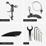 Included items of the APEX Pedal Drive and Rudder System