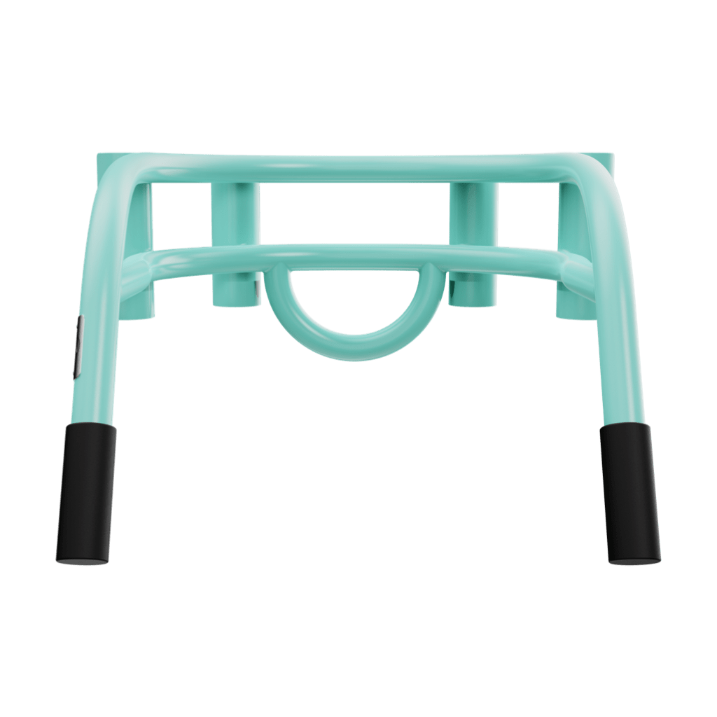Back view of Bucket Rac Seafoam with rod holders and U-shaped middle brace.