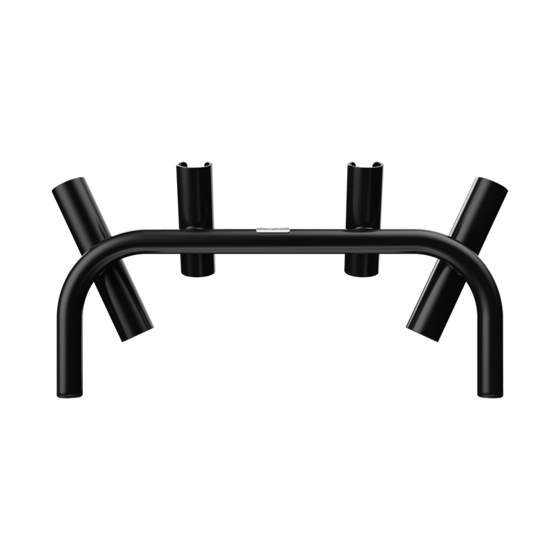 Rear view of Rocket Rac Black highlighting smooth black finish and rod slots.