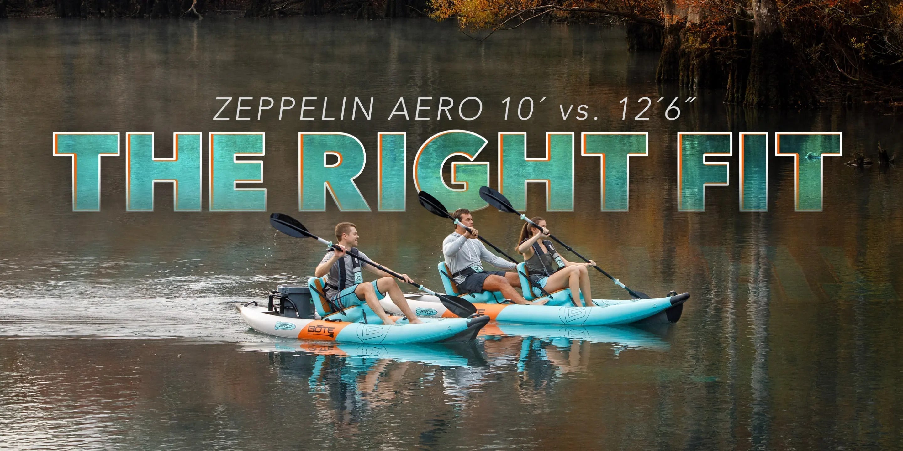 3 people kayaking next to each other two on a tandem kayak and one on a single kayak.