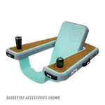 Picture of the Inflatable Hangout Chair Classic with a tumbler and speaker