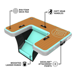 Front angled view of the Inflatable Hangout Ladder Classic with callouts