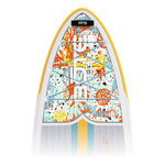 Zoomed in view of the WULF Aero 10'4" Native Coral Inflatable Paddle Board nose area