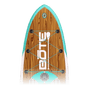 Top view of Flood 10'6" Classic Cypress board with woodgrain deck and front bungees.