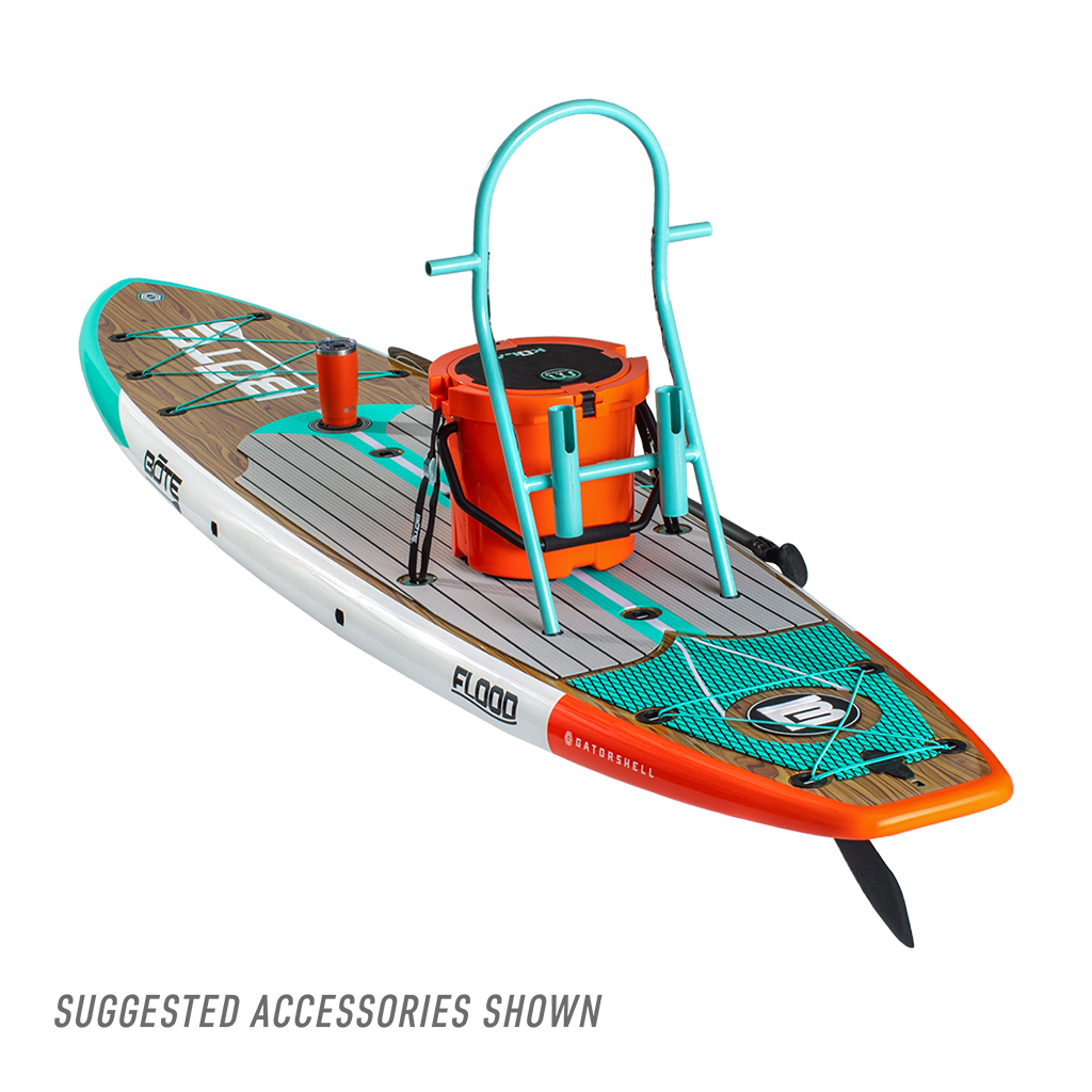 Rear View of Suggested Accessories for Flood 10'6" Classic Cypress Paddle Board