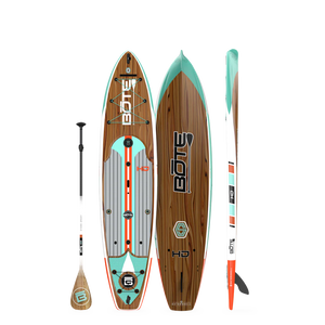 Top, side, and bottom view of the HD 10′6″ Classic Mangrove Paddle Board