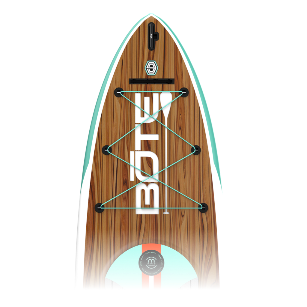 Zoomed in view of the nose area on HD 10′6″ Classic Mangrove Paddle Board