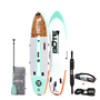 Top and bottom view image of the 10'6" Breeze Aero Classic Mangrove inflatable paddle board package with bag, paddle, PDF belt and leash