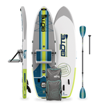 Full LowRider Aero 10'6" package with paddle board, seat, bag, and paddle in upright layout.