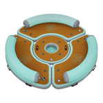 Front angled view of the Inflatable Dock Hangout 360 Duo with Bar