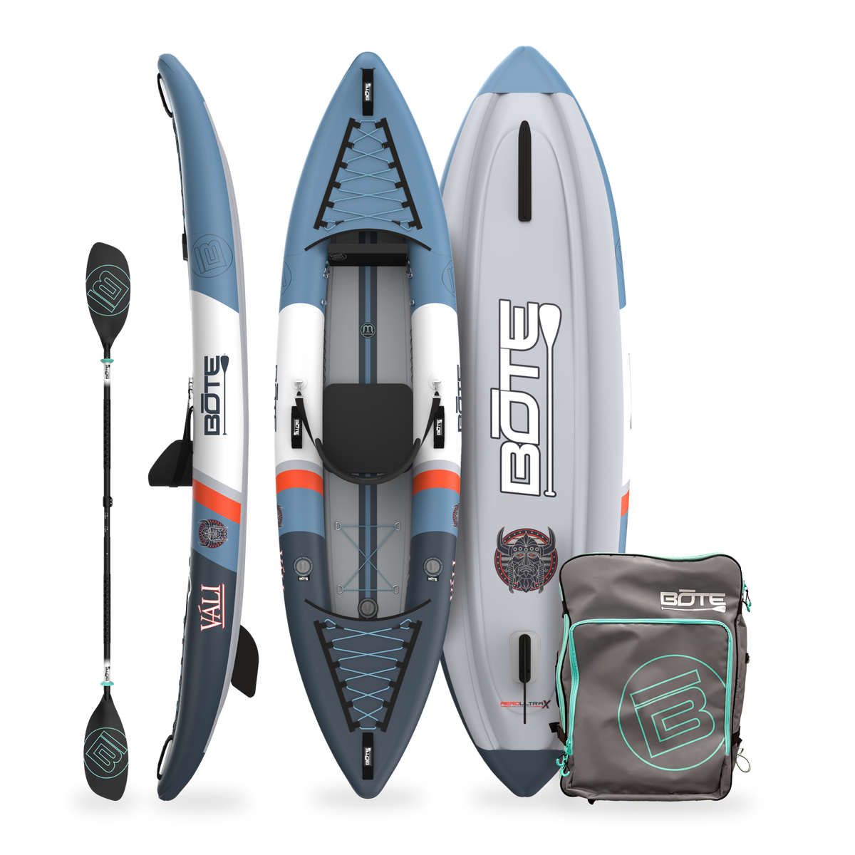 Inflatable paddle boards with a paddle and carrying bag