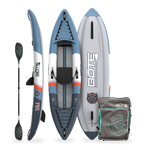 Inflatable paddle boards with a paddle and carrying bag
