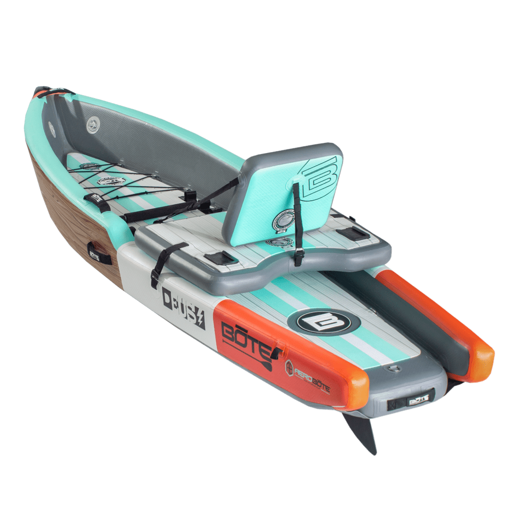 Back angle view of the Deus Aero kayak in Classic Cypress