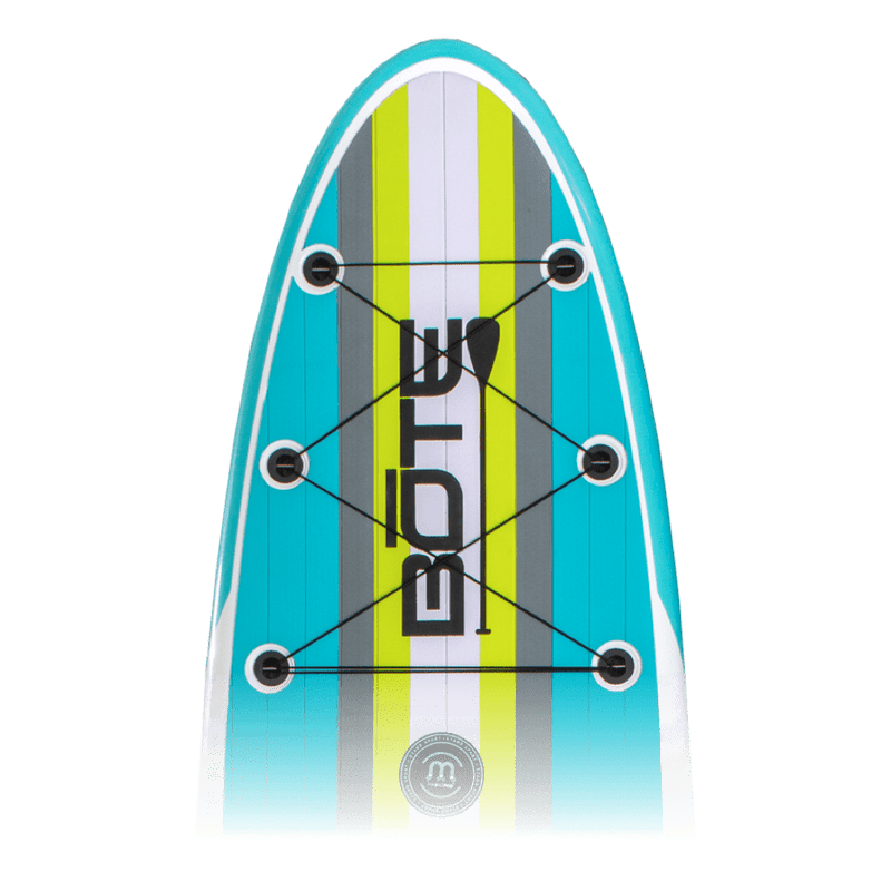 Zoomed in top view of the. Breeze 11′6″ Full Trax Citron Paddle Board Essentials
