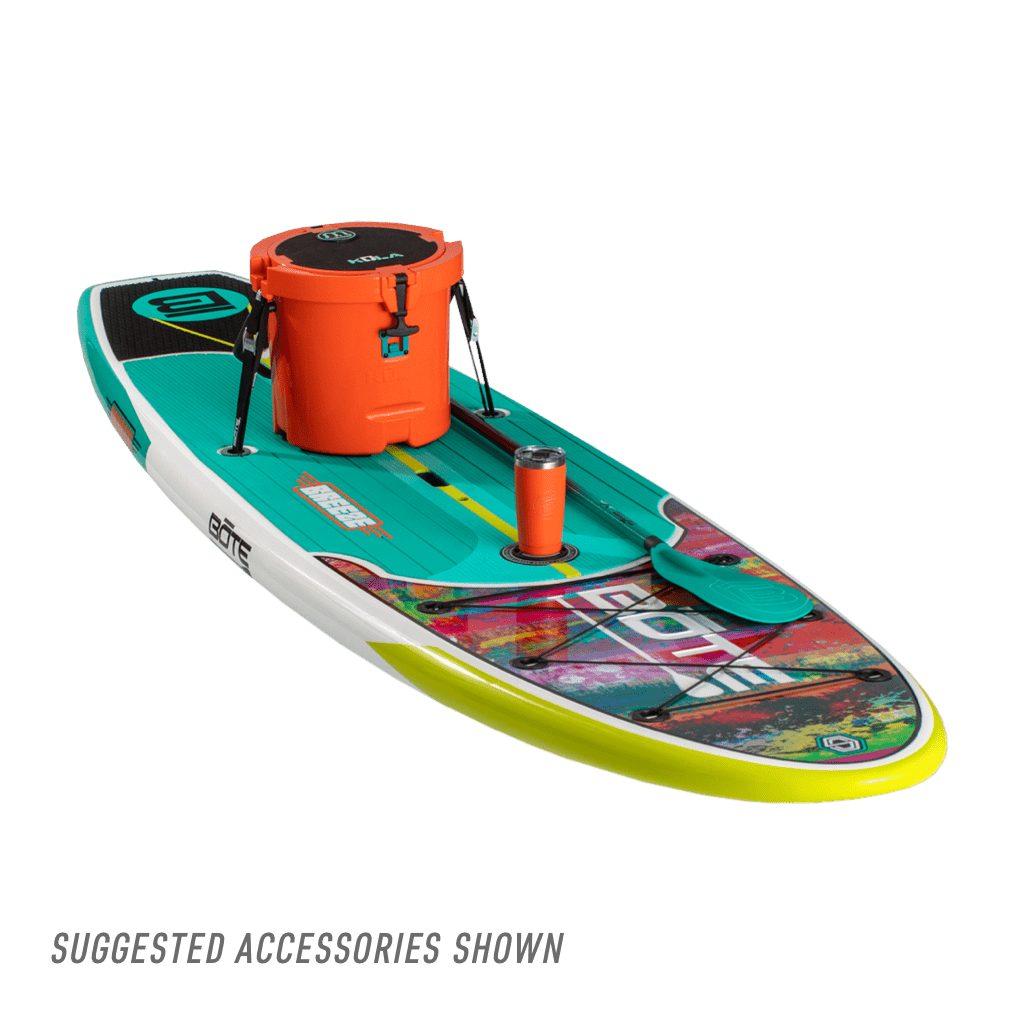 Front view of the Breeze 11′6″ Native Spectrum Paddle Board Package